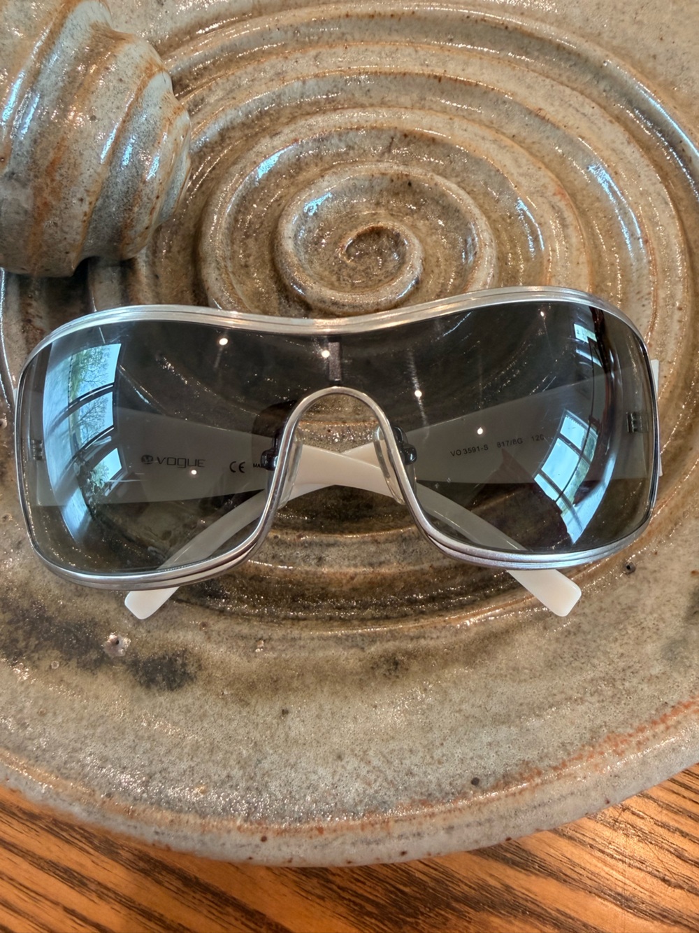 Vintage Vogue VO3591-S White Shield Sunglasses